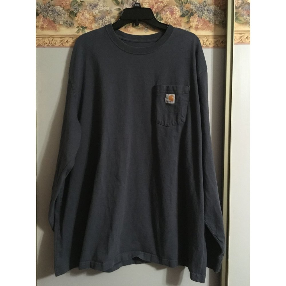 Carhartt 2XL Blue Original Fit Long Sleeve Casual Outdoor Work Shirt